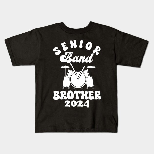 senior Band Brother 2024 Kids T-Shirt by Giftyshoop